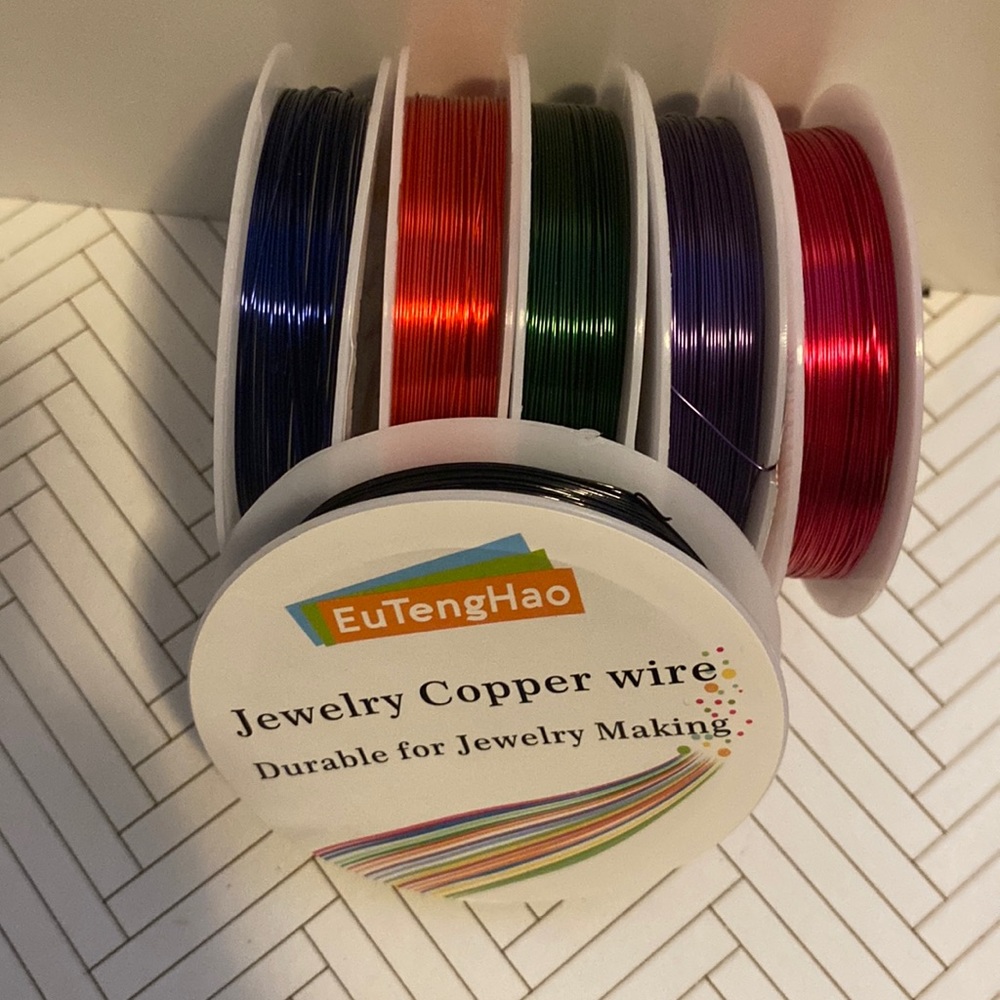 Set of assorted colored copper wire for jewelry making